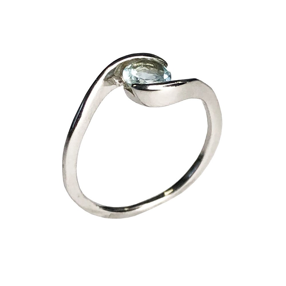 Bague "Doriane" Aigue-marine | Argent 925