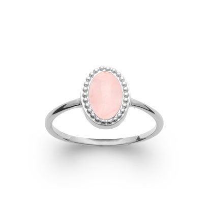Bague "Alexandra" Quartz rose | Argent 925