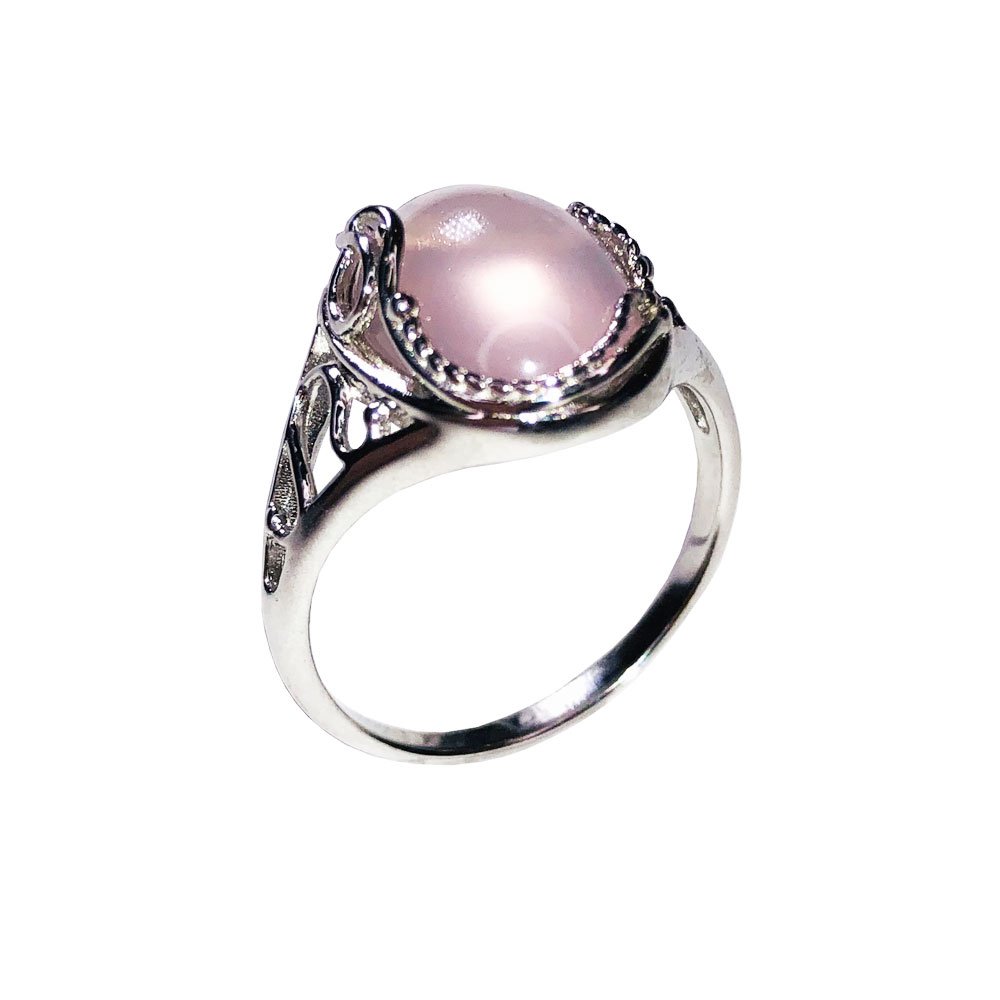 Bague "Capucine" Quartz rose | Argent 925