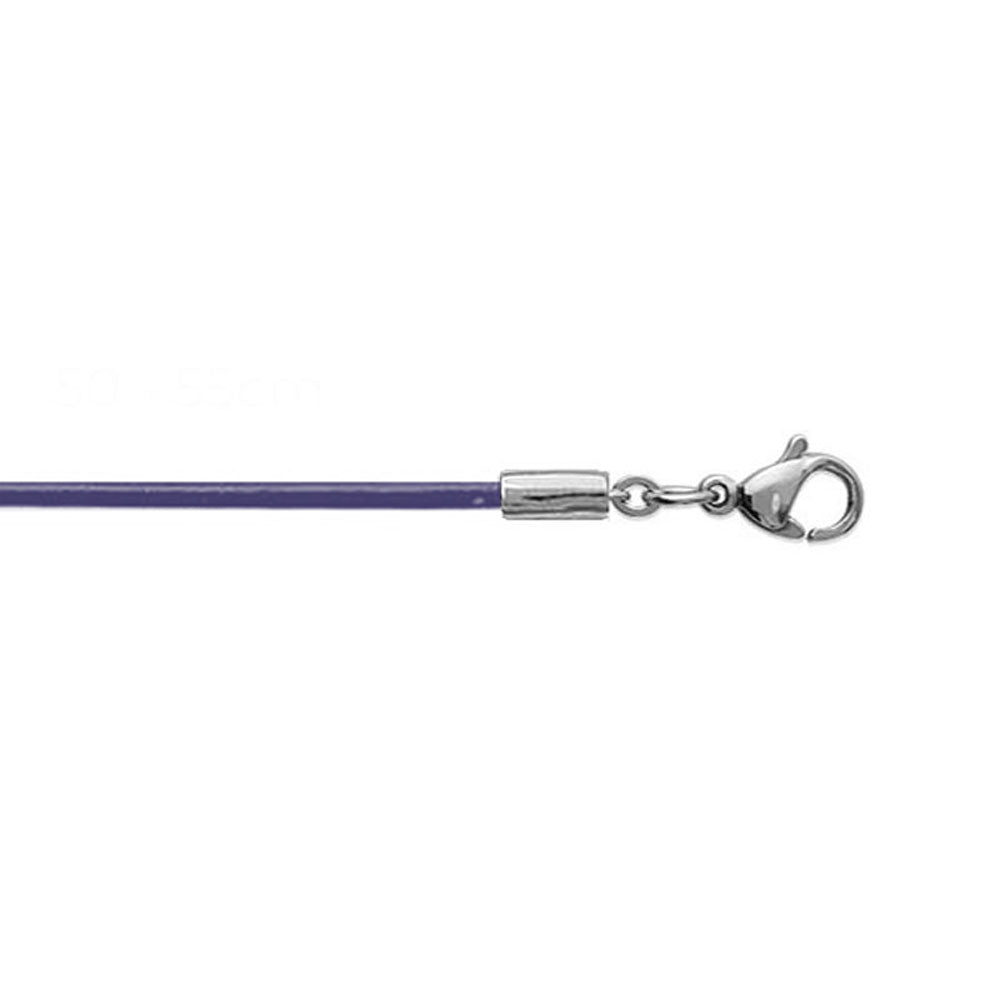 Cordon cuir Violet | 45 cm