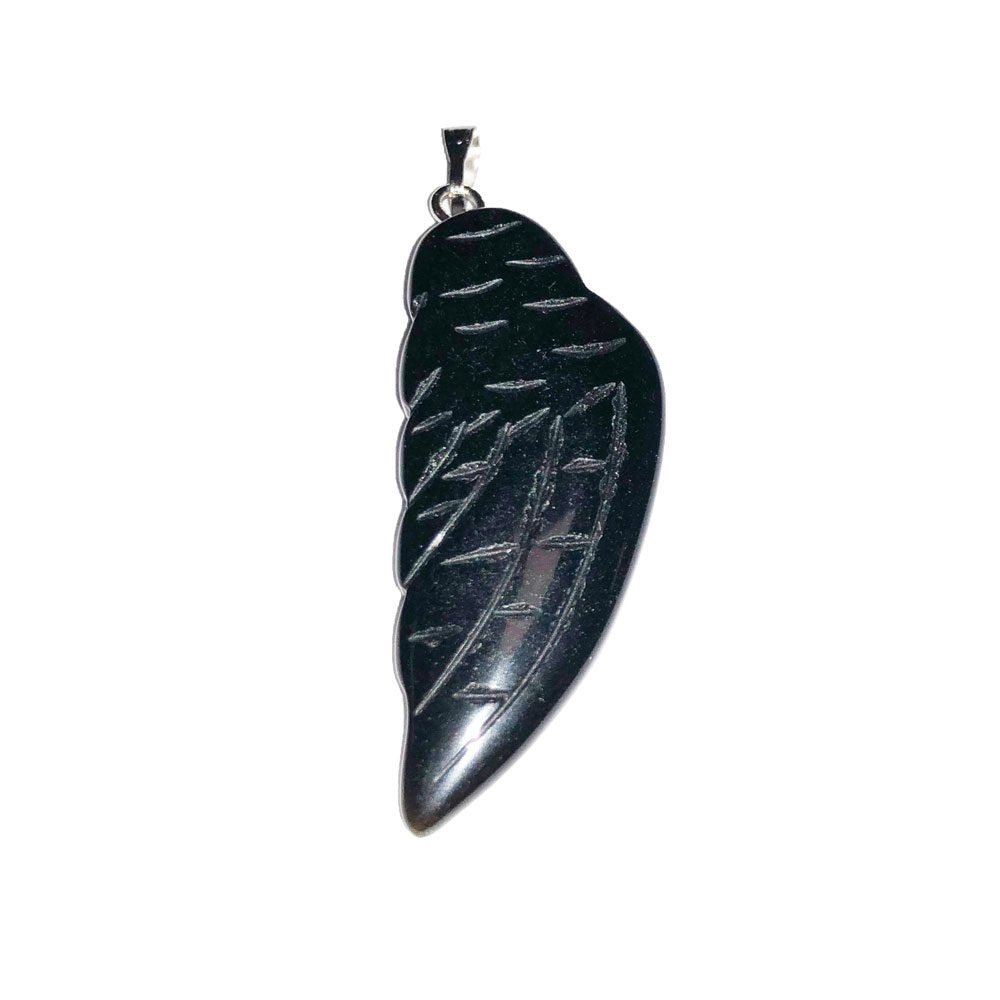 Pendentif Agate noire | Aile d’ange