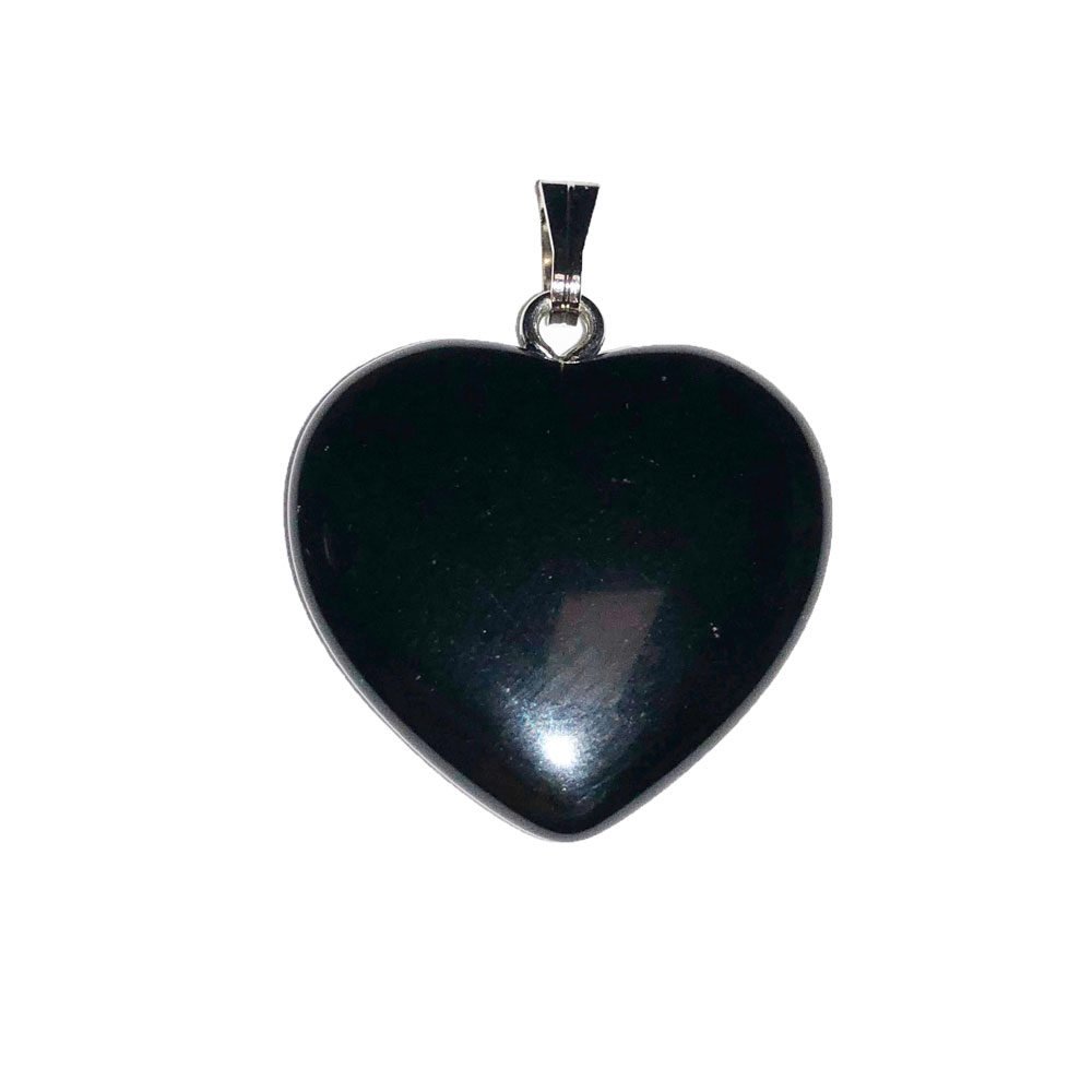 Pendentif Agate noire | Petit cœur