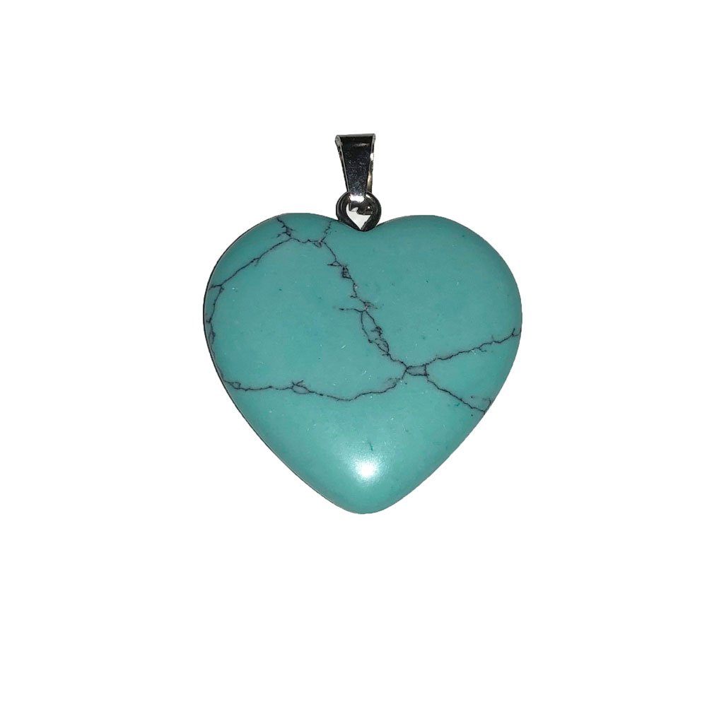 Pendentif Turquoise stabilisée | Petit coeur