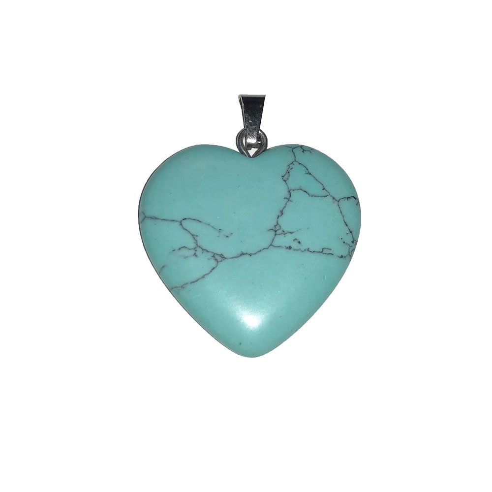 Pendentif Turquoise stabilisée | Petit coeur